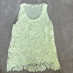 J. Crew Yellow Lace Sleeveless Tank